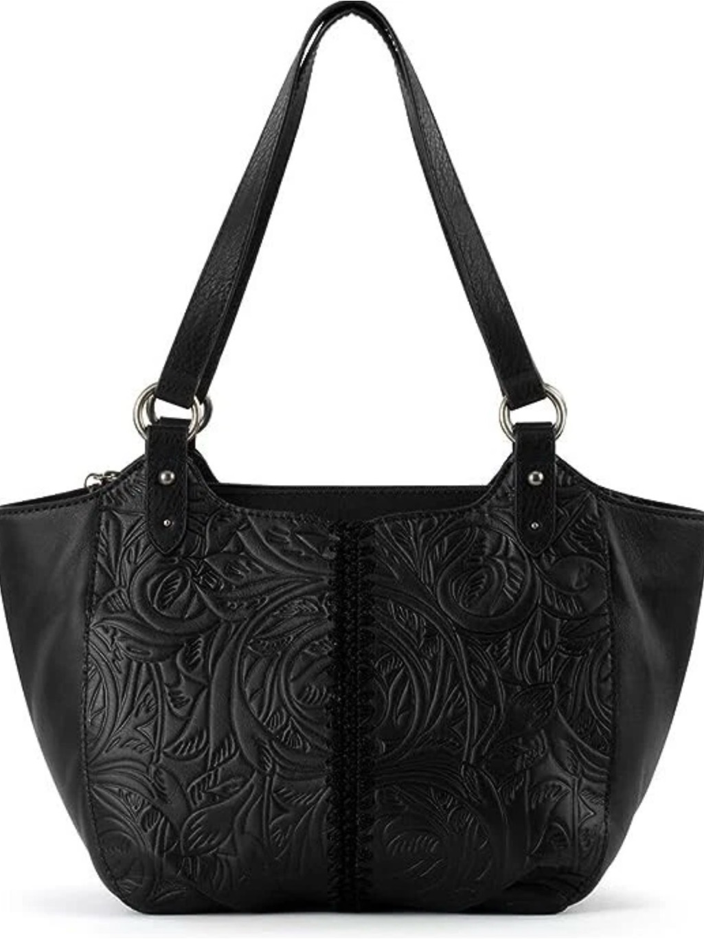 The Sak Bolinas Womens Embossed Leather Satchel Zip Shoulder Bag - Women